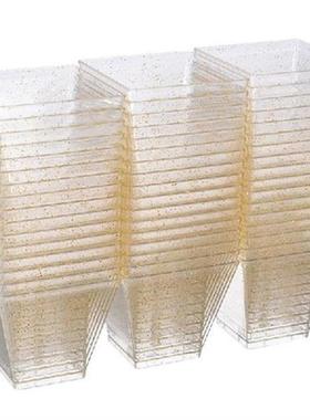50Pcs 60ml 2oz Mini Square Dessert Cup Cube Trapezoid Dish