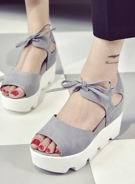 2017 women new platform shoes student flat shoes sandals
