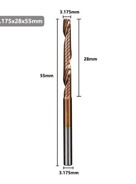 1/8'' Shank 1 Flute End Mill TiCN Coating Spiral Mil
