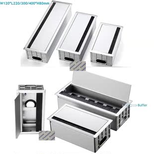 Aluminum Rectangle Wire Cable Tabletop Desktop Grommet Box