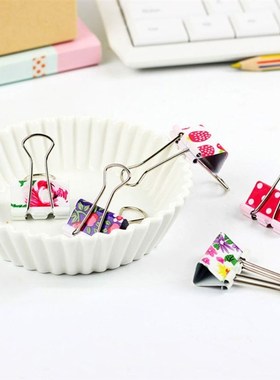 24Pcs/set Cute Colorful Flower Metal Binder Clips File Paper