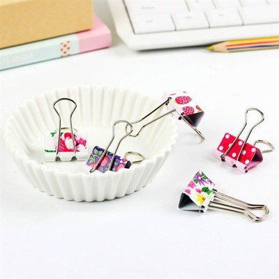 24Pcs/set Cute Colorful Flower Metal Binder Clips File Paper