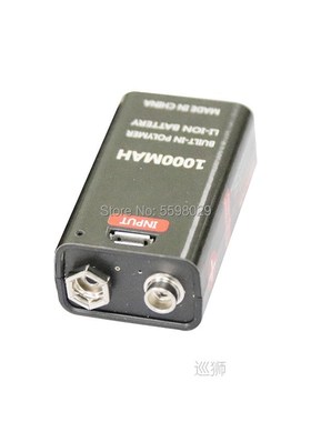 1pcs 9V 1000mAh lithium ion battery 6F22 USB rechargeable ba