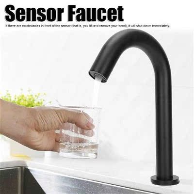 G1/2 Black Sensor Faucet Copper Vertical Intelligent