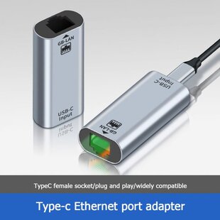 USB Type C to Ethernet Adapter USB C Female to RJ45 Female 1
