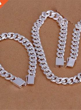 Hot charm 925 sterling Silver Bracelets necklace Jewelry set
