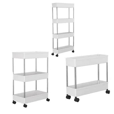 2/3/4 Tier Rolling Utility Cart Storage Shelves with Roller