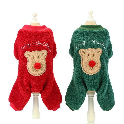 Dog Clothes Pajamas Fleece Jumpsuit Winter Dog Clothing