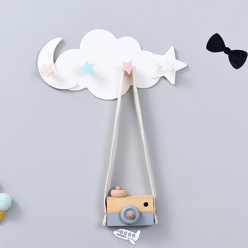 Creative Cute Star Moon Cloud Shape Nail-free Wall Clothes H