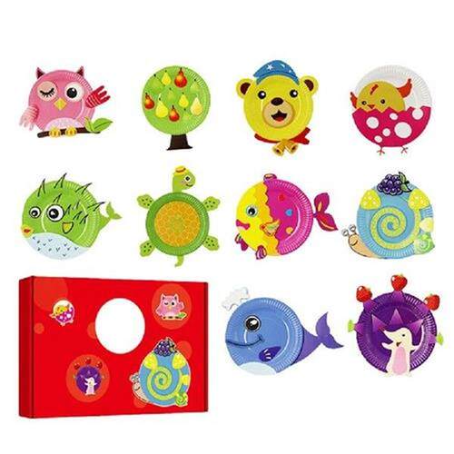 DIY Animals Paper Plates Art Sets Handmade Toys Educational