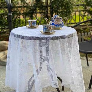 White Gauze Picnicking Background Cloth For Table Cover