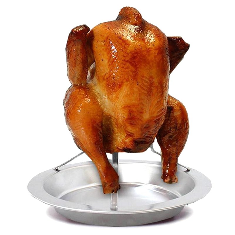 Stainless Steel Chicken Roaster Rack Plate Non Stick DIY BBQ
