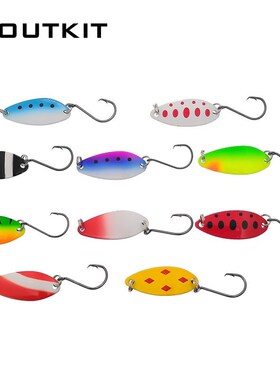 OTKIT 10pcs Mix Colors 4.1cm 6.5g Fishing Spoon Lure Swim Ba