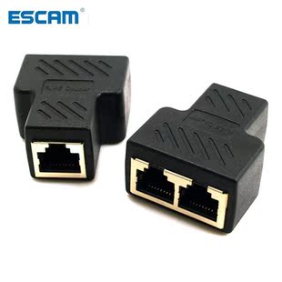 ESCAM 1 To 2 Ways RJ45 LAN Ethernet Network Cable  Splitter