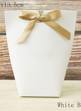 50pcs White Kraft Black Paper Bag Bronzing French 