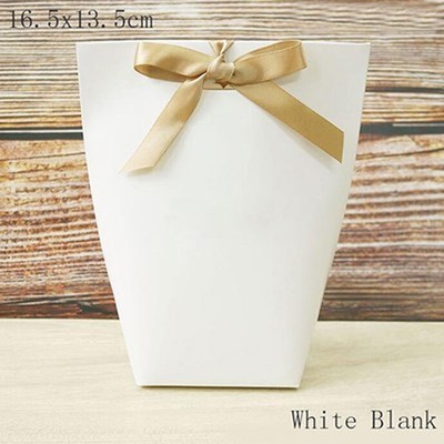 50pcs White Kraft Black Paper Bag Bronzing French 
