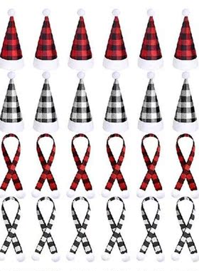 24 Pcs For MINI Christmas Santa Hats And Scarf Sets Little