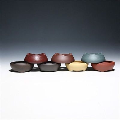 Bonsai pot Unglaze Small Bowl shape flowerpots basin China