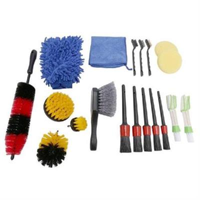 19Pcs Detailing Brush Drill Brushes Tool For Car Tire Rim