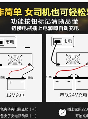 Car battery charger 12 v24v pure copper automatic start-stop
