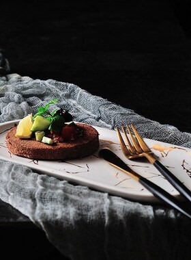 Marble Ceramic Oval Plate Creative Dish Jewelry Storage Tray