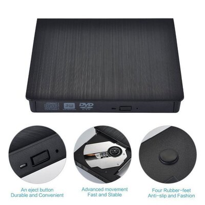 Portable USB 3.0 DVD-ROM CD ROM Optical Drive External Reade