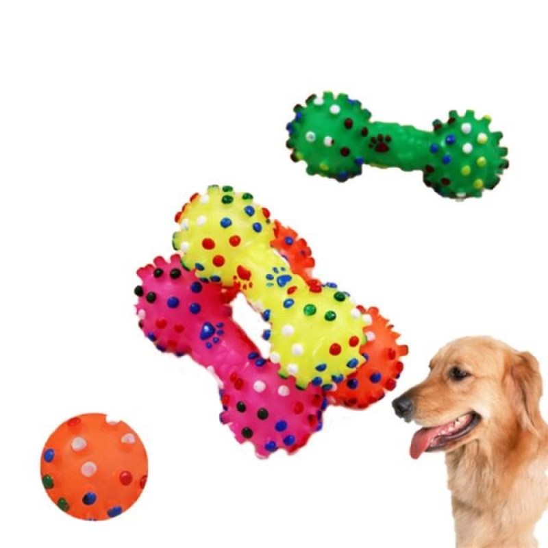 Small spur dumbbell pet toy/dog toy/voicing/spherical vinyl