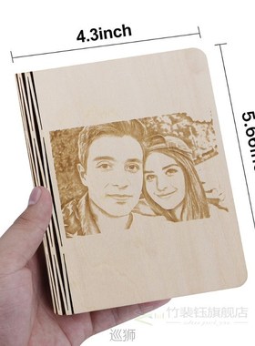 Custom Photo Engraved Book Lamp Portable USB Rechargeable LE