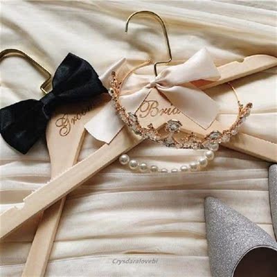 2pcs Bridal Wedding Hanger Wedding Dress Custom Engraved