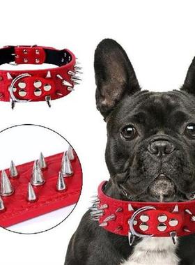 Anti-Bite Studded Dog Collars PU Leather Pets Supplies