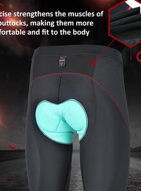 Mens cycling pants 3D thickened long bike compressi