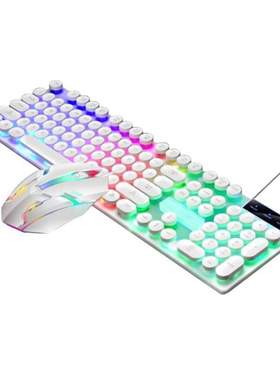 Waterproof Punk Keyboard with 108 Round Keycaps Luminous Key