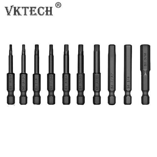 10pcs 50mm Hexagonal Allen Wrench Drill Bits Set S2 Steel