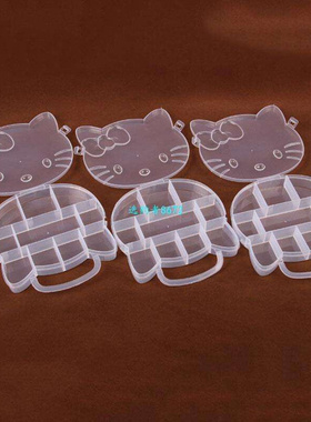 1PC Plastic Hello Kitty Jewelry Necklace Storae Box Clear C