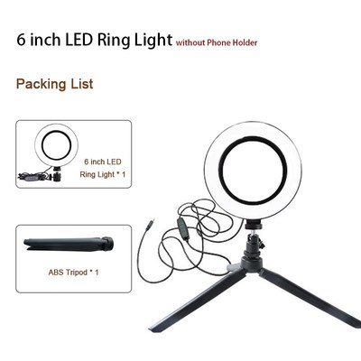Photography LED Selfie Ring Light with Table Tripods Dimmabl