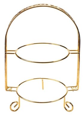 Metal Cake Stand Double-Layer Arch-Shaped Golden Fruit Desse