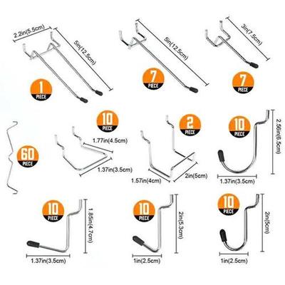 142Pcs Hanging board Hooks With Tool Box Organizer Garage St