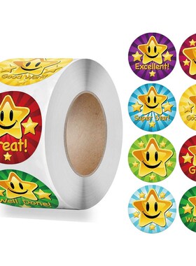 1inch Smiley Face Sticker 50-500Pcs for Kids Reward Sticker