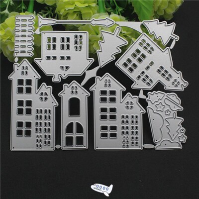 City Building Shape Decor Greeting Card House Metal Cutting