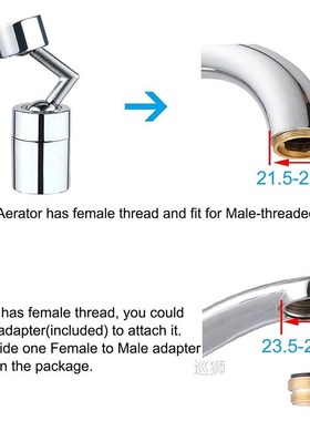 Universal Splash Faucet Spray Head 720 Degree Rotating Tap F