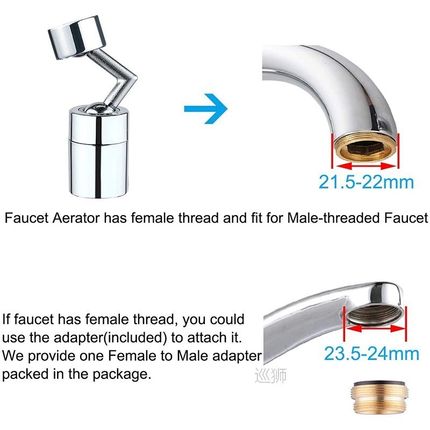 Universal Splash Faucet Spray Head 720 Degree Rotating Tap F