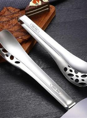 New 1PC Stainless Steel BBQ Tongs Non-slip Cake Clip Fried