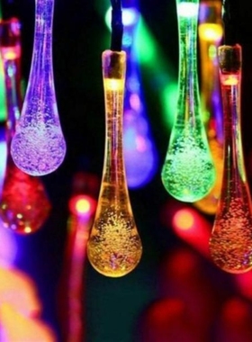 LED Outdoor Water Drops Lights String Solar Lamp String 5/6.