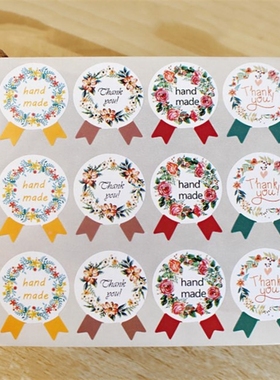 60pcs/5Sheets diy Handmade Stickers Kraft Label Sticker Hand