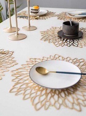 4/6Pcs PVC Hollow Insulation Coaster Pads Table Bowl Mats H