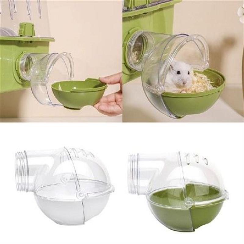 6XDE Small Animal Bath House Plastic Sand Bath Box Hamster