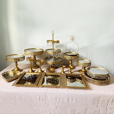 Cake-Stand-Set Mirror Wedding-Cake-Tools Grand-Baker Fondant