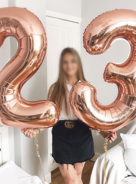 16/32inch Number Aluminum Foil Balloons Rose Gold Silver Dig