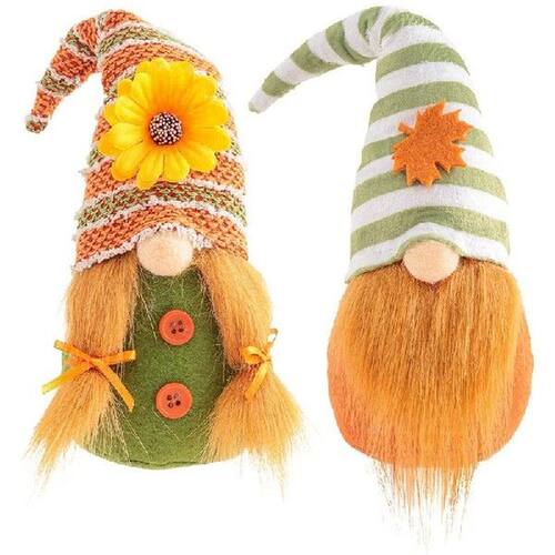 2Pcs Thanksgiving Harvest Decorations Gnomes Plush Dwarf