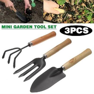 3Pcs Mini Gardening Tool Set Cultivator Fork Trowel Shovel H